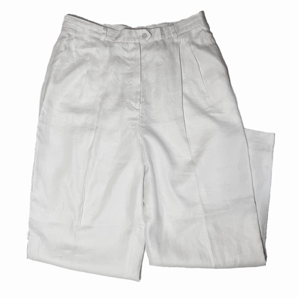 Ralph Lauren - Linen Pleated Pants | White | Size 14